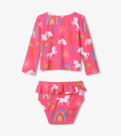 Unicorns & Rainbows Baby Rashguard Set