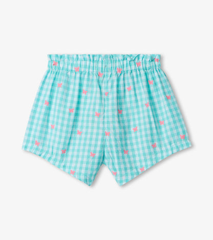 Butterfly Gingham Baby Woven Paper Bag Shorts