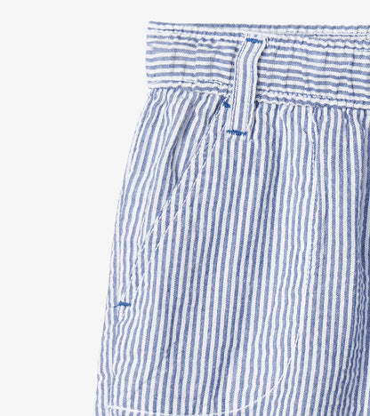 Boys Blue Stripes Woven Shorts