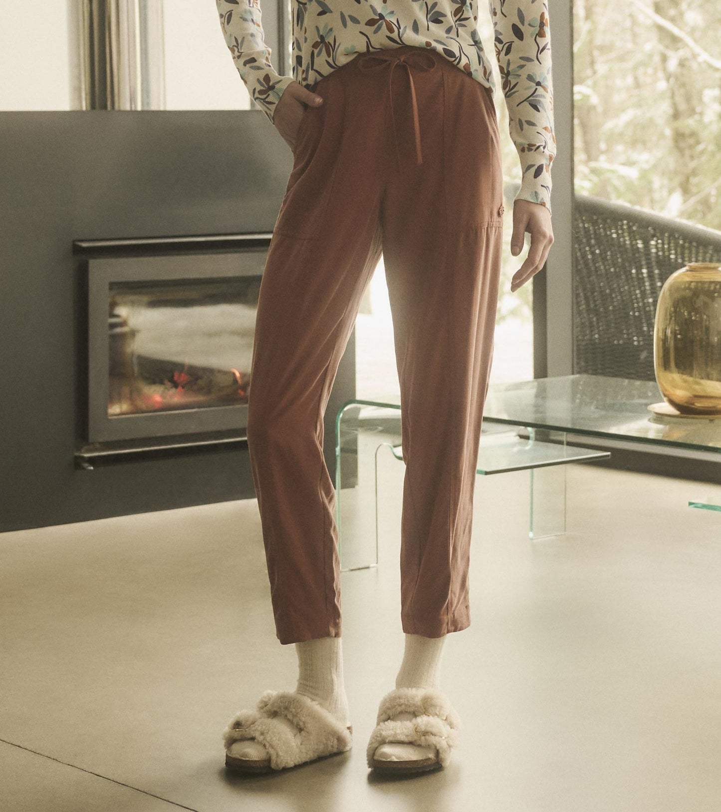 Jaime Ankle Pants - Brown