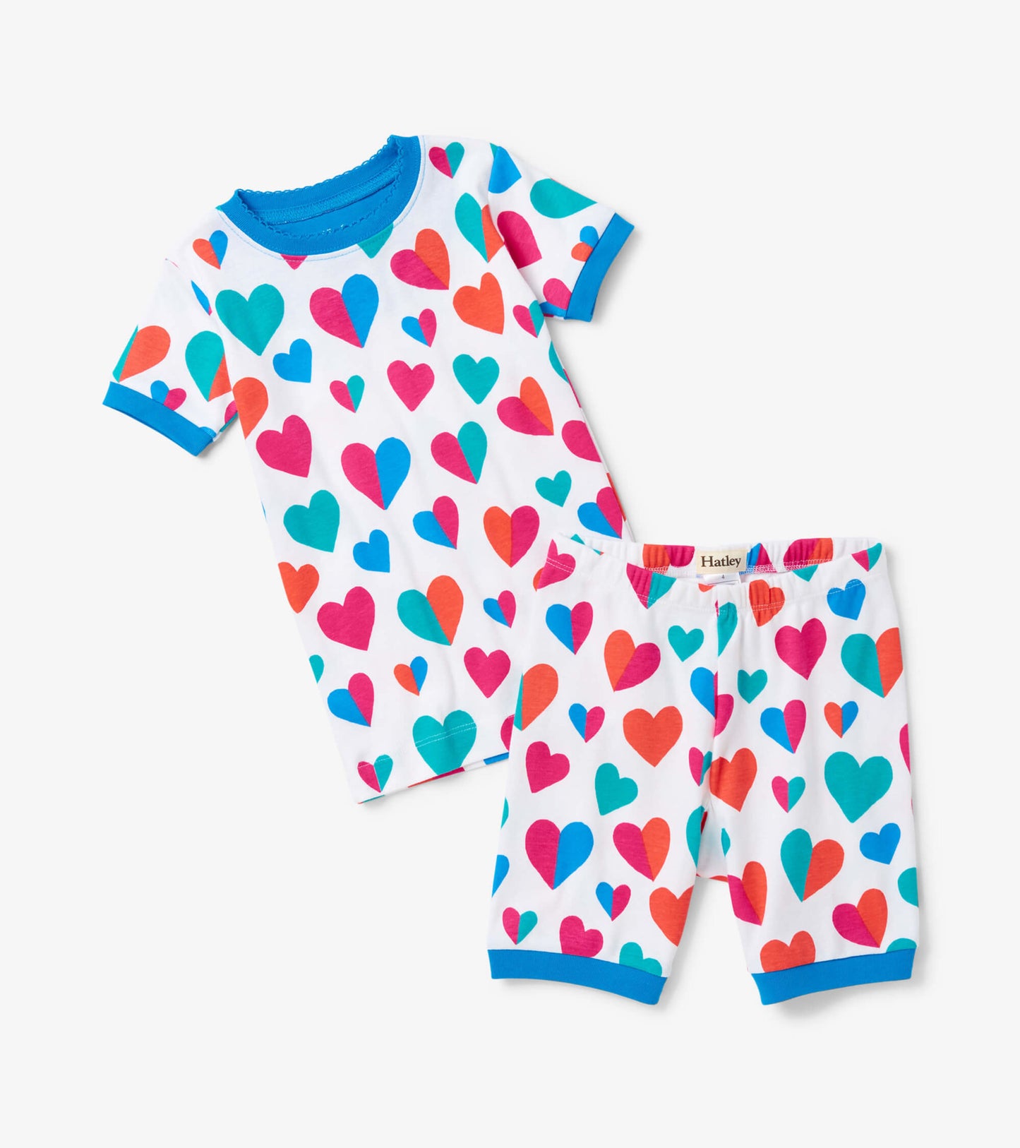 Split Hearts Short Pajama Set