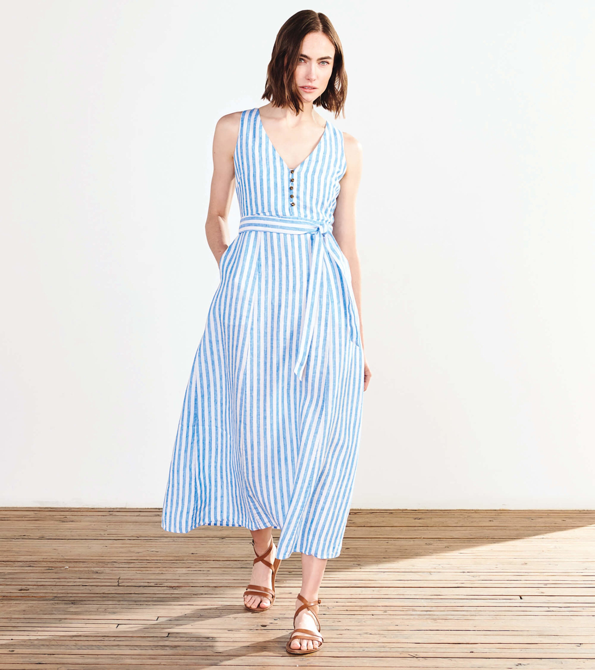 Isla Maxi Dress French Blue Stripes