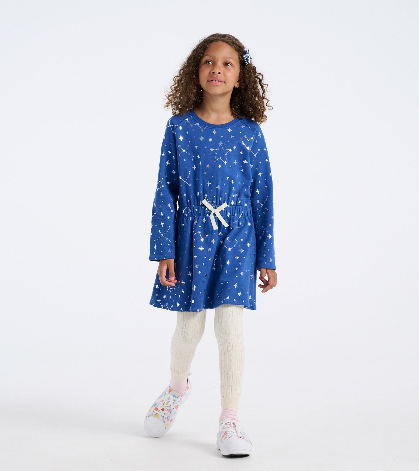 Girls Constellations Waist Terry Dress