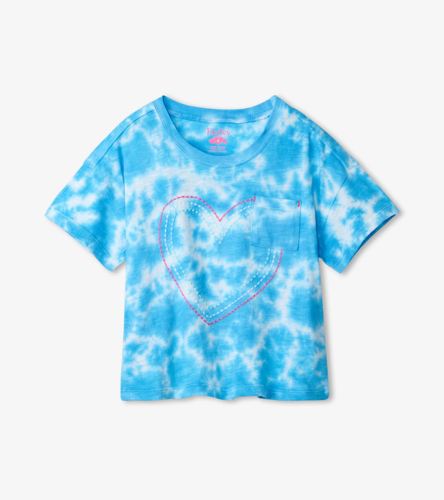 Blue Sky Tie Dye Front Pocket Tee