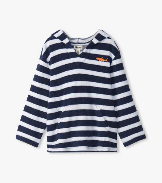 Boys Deep Sea Stripes Terry Pullover Hoodie