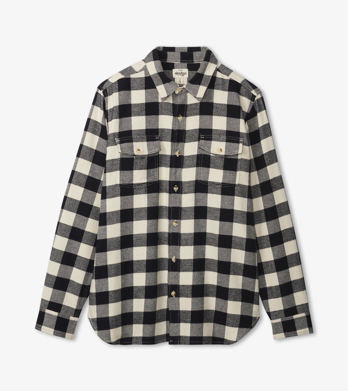 Black Plaid Men's Heritage Flannel Shirt