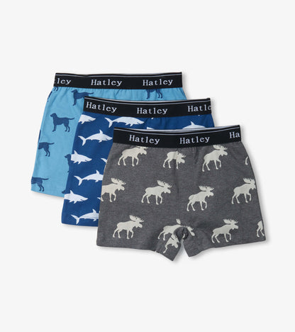 Boys Silhouette Animals 3 Pack Boxer Briefs