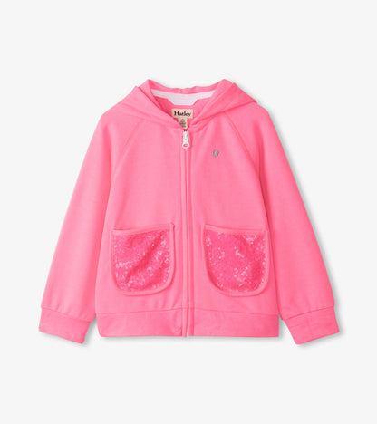 Girls Pink Neon Raglan Hoodie