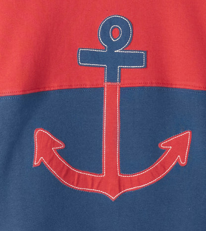 Boys Colour Block Anchor Pullover Sweatshirt