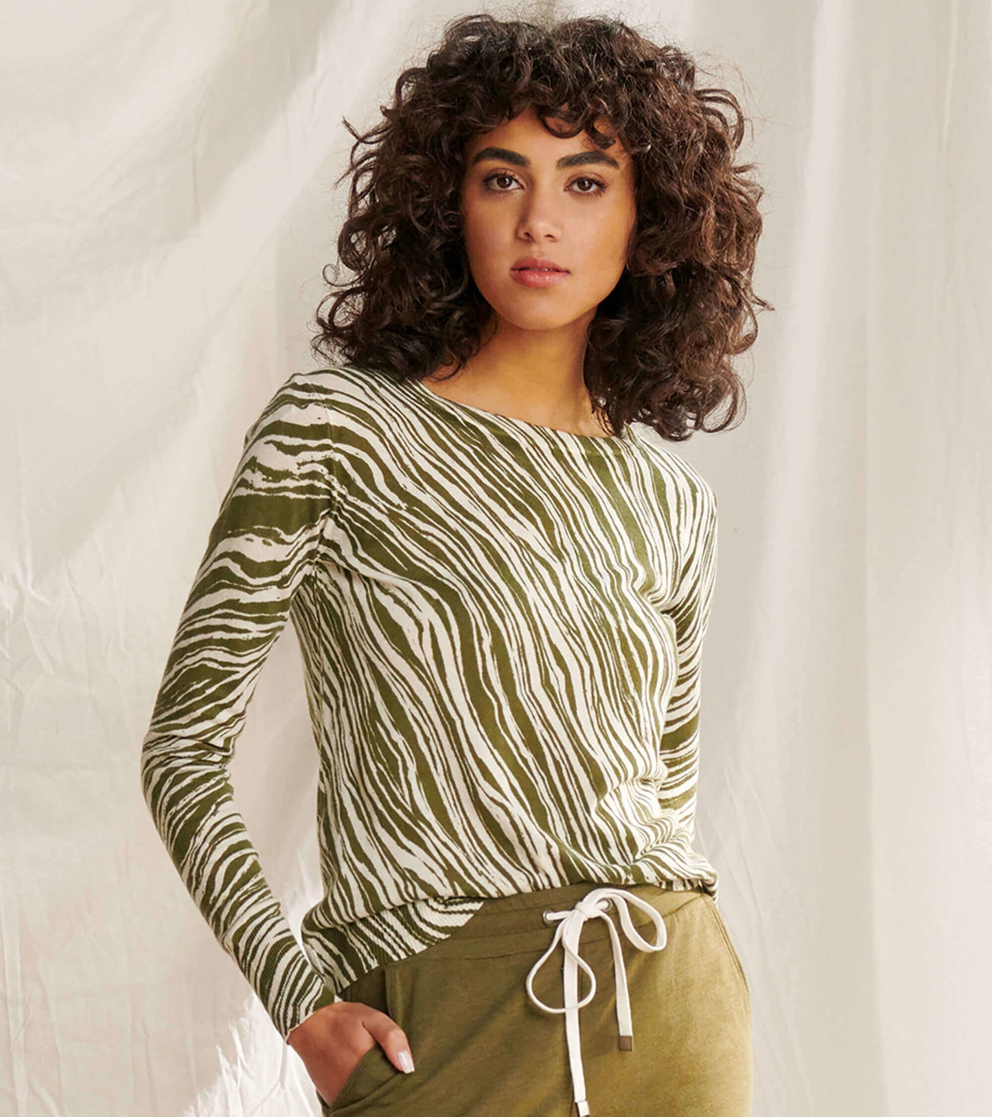 Katie Sweater - Diagonal Moss