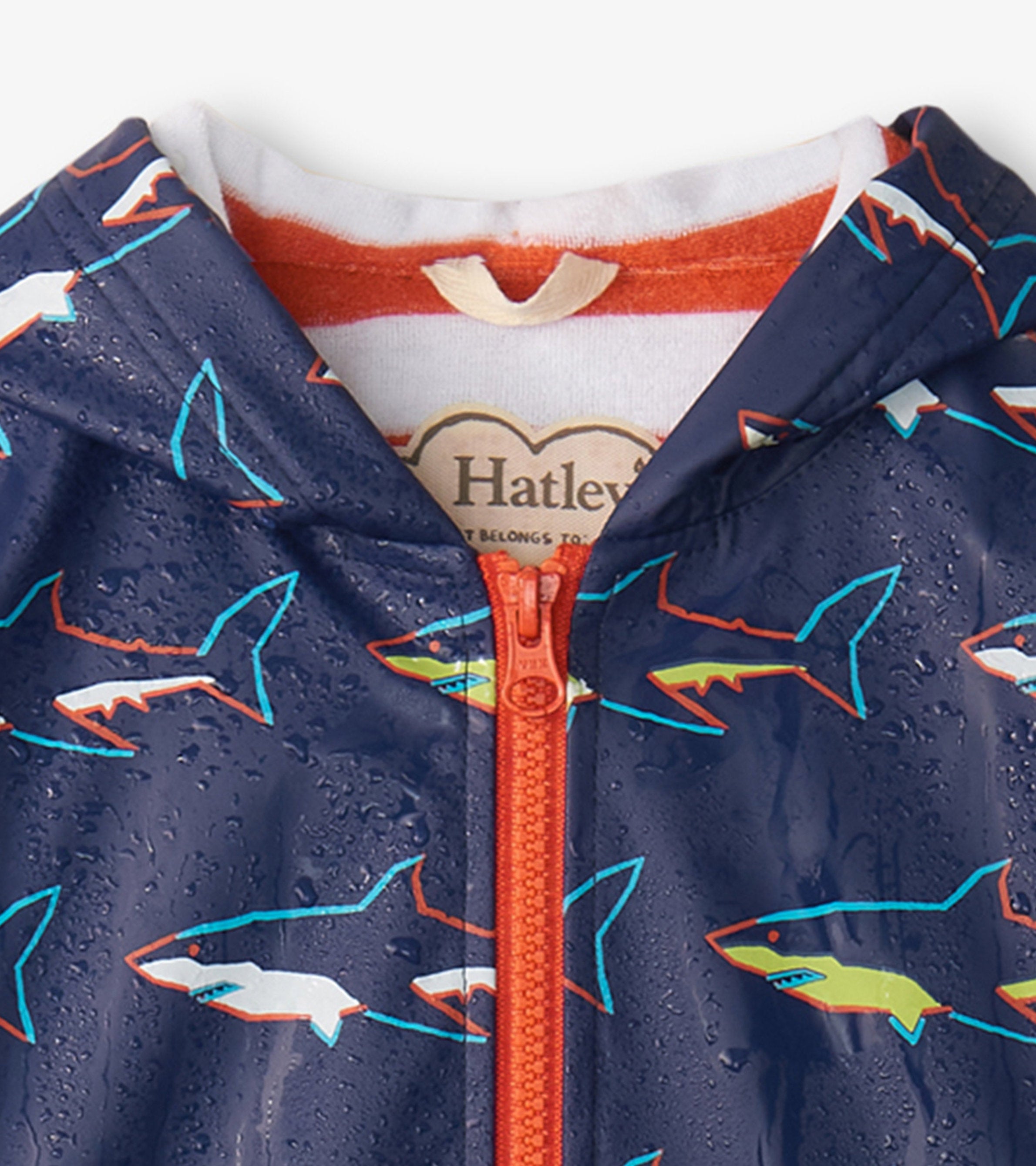 Boys Sharks Zip-Up Rain Jacket