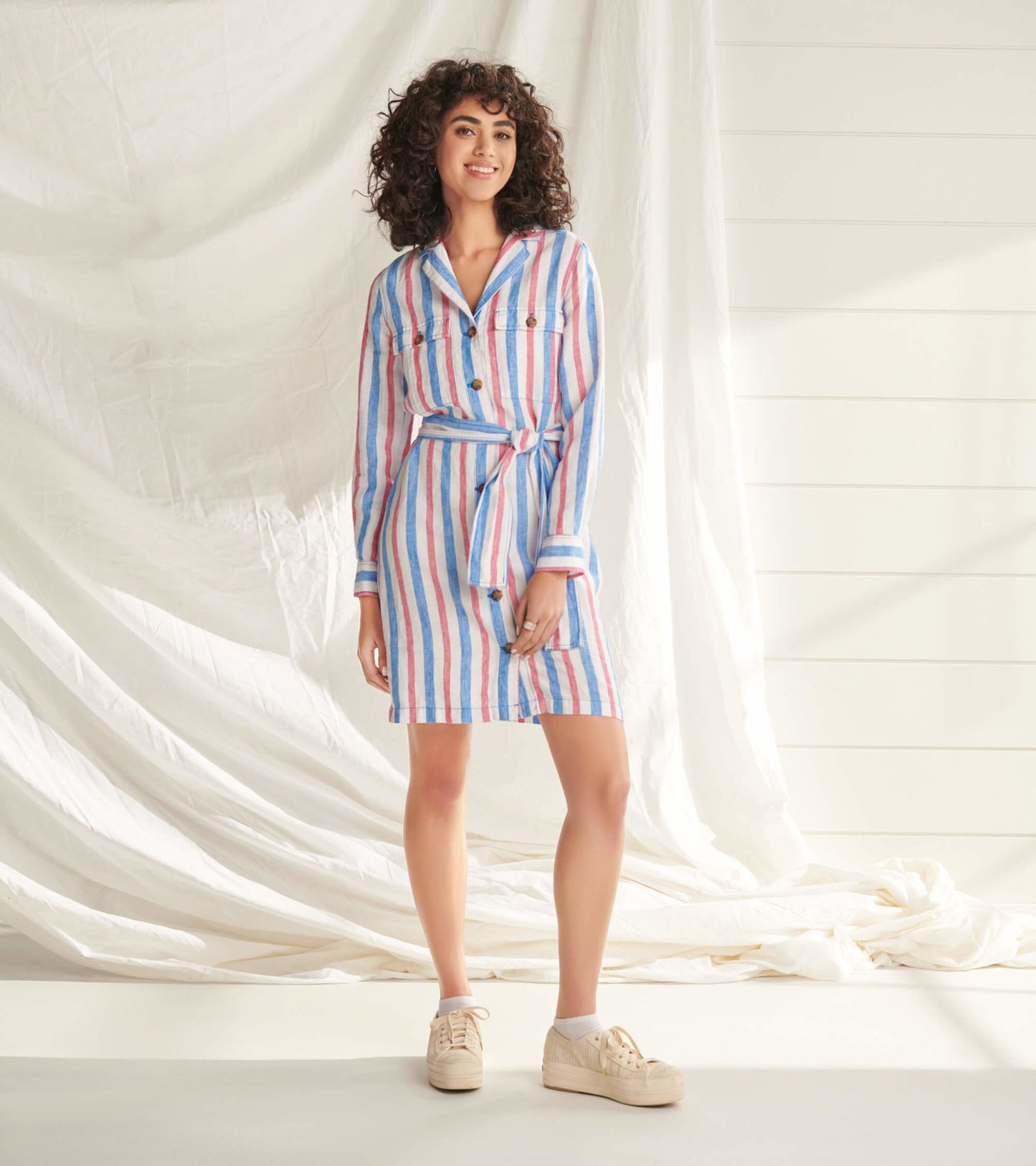 Cargo Shirt Dress - Parisol Stripe