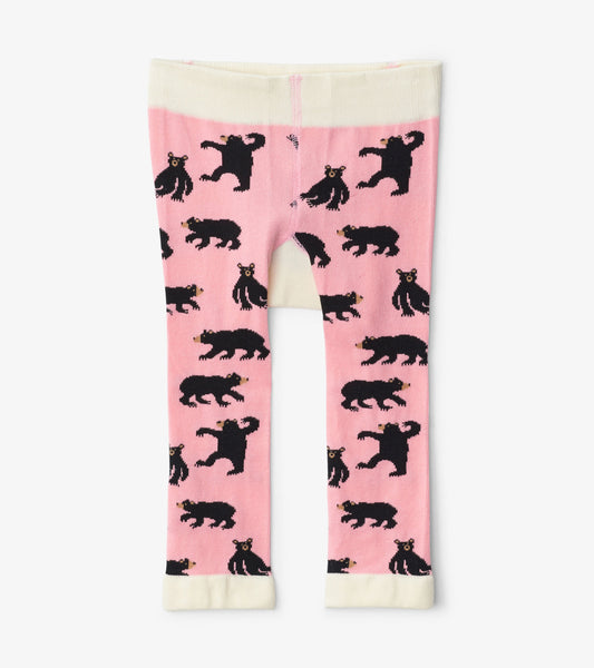 Pink Bears Baby Tights