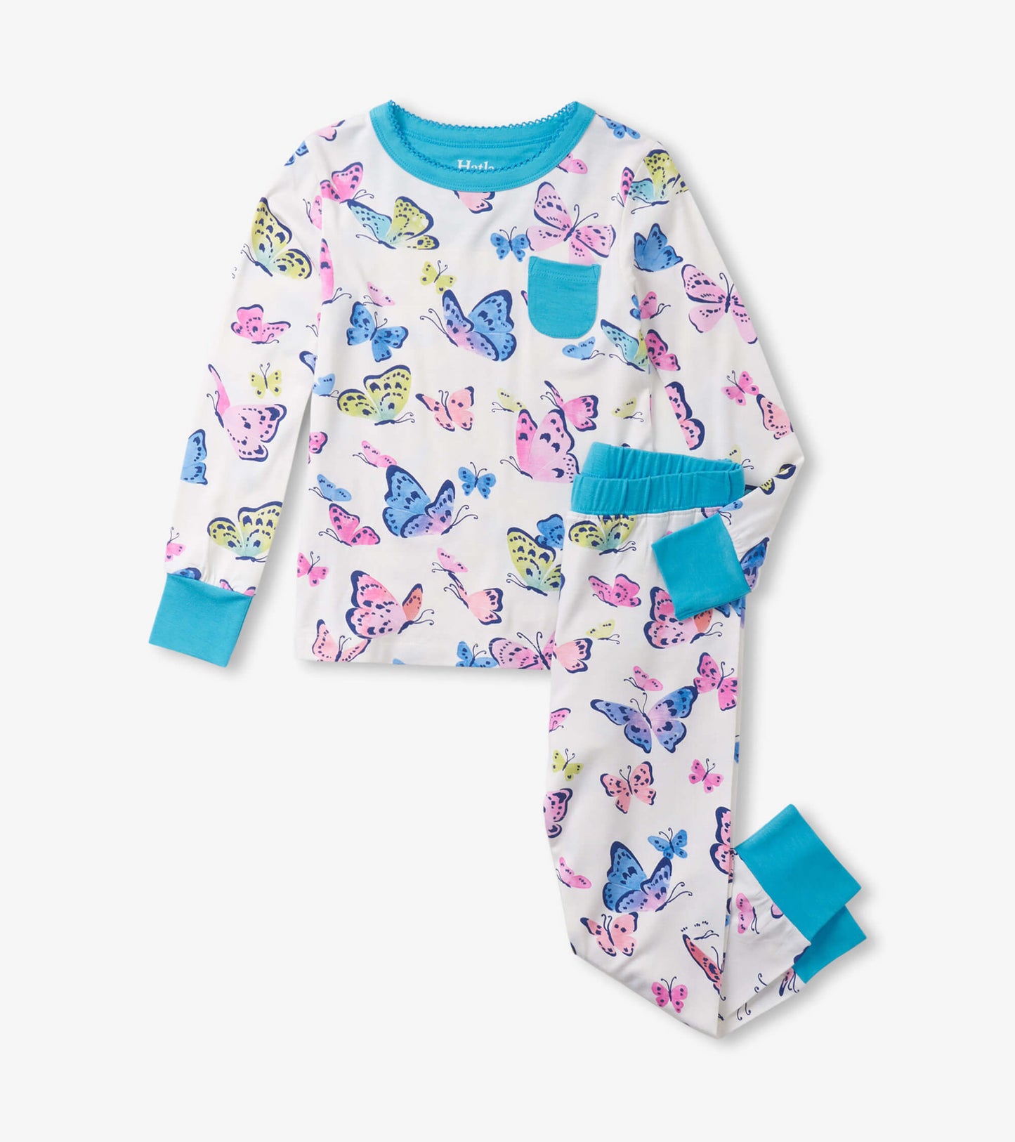 Girls Big Butterflies Bamboo Pajama Set