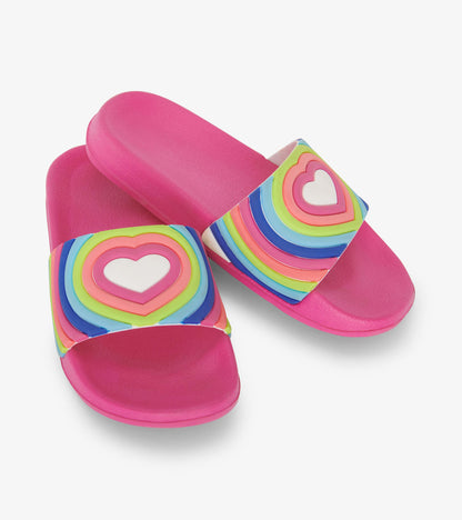 Girls Rainbow Heart Slides