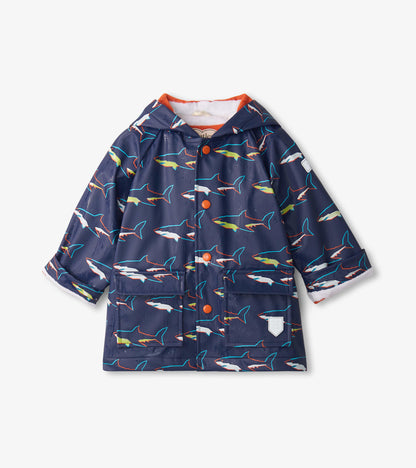 Baby & Toddler Boys Sharks Button-Up Rain Jacket