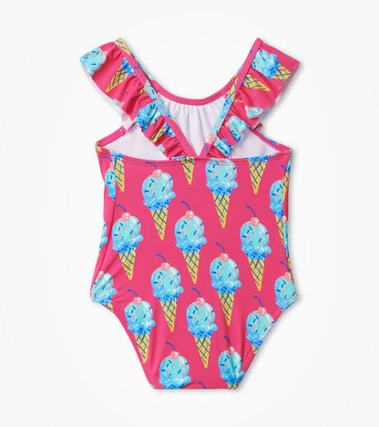 Ice Cream Cones Baby Ruffle Swimsuit