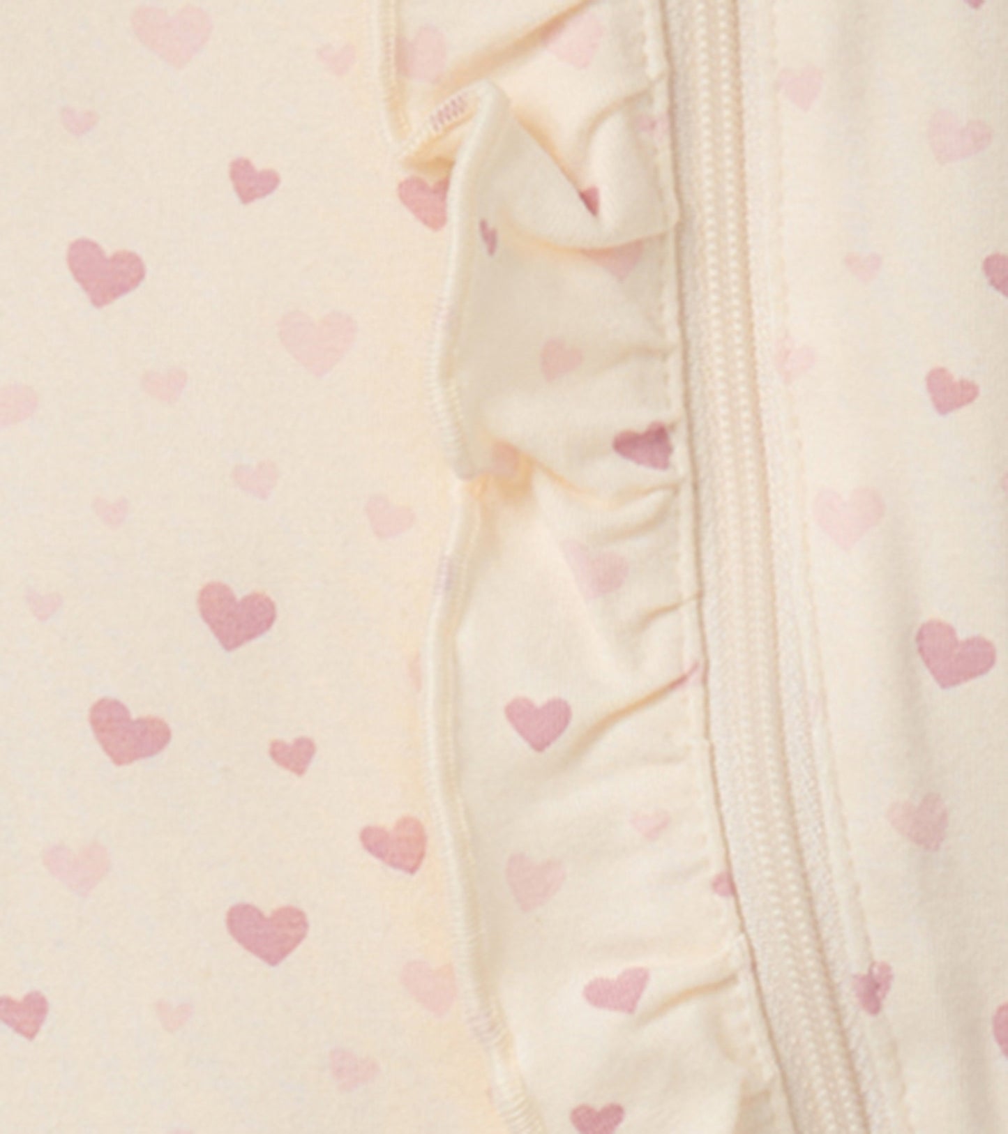 Pretty Hearts Newborn Ruffle Footed Sleeper