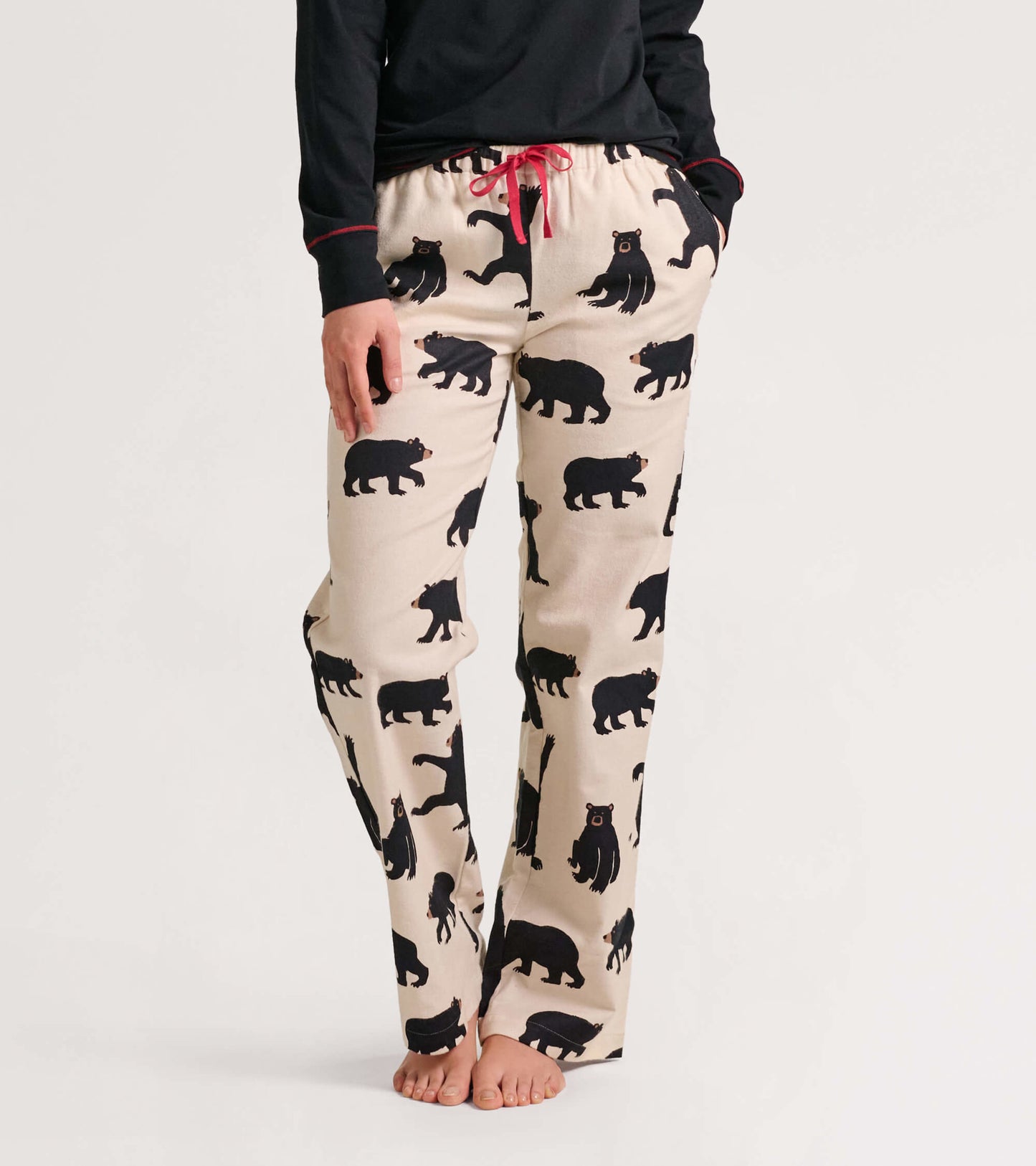 Women's Black Bears Flannel Pajama Pants