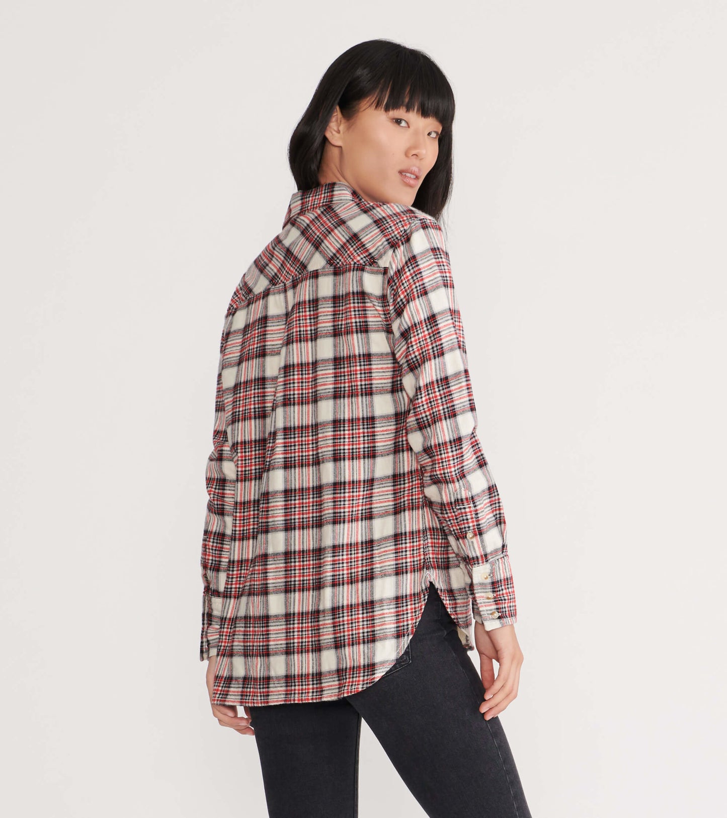 Cream Plaid Women's Heritage Flannel Shirt