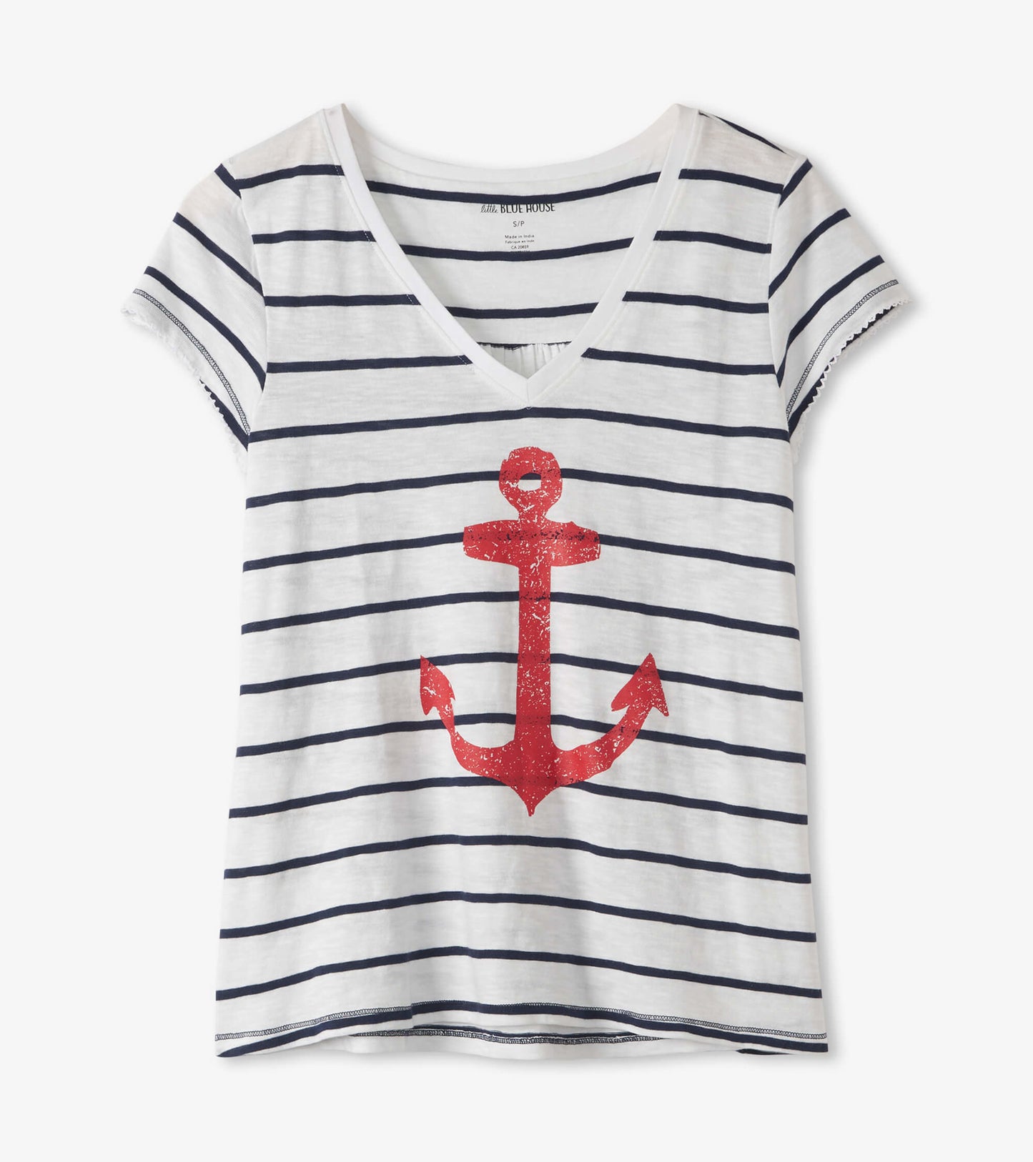 Striped Anchor Women's V-Neck Tee