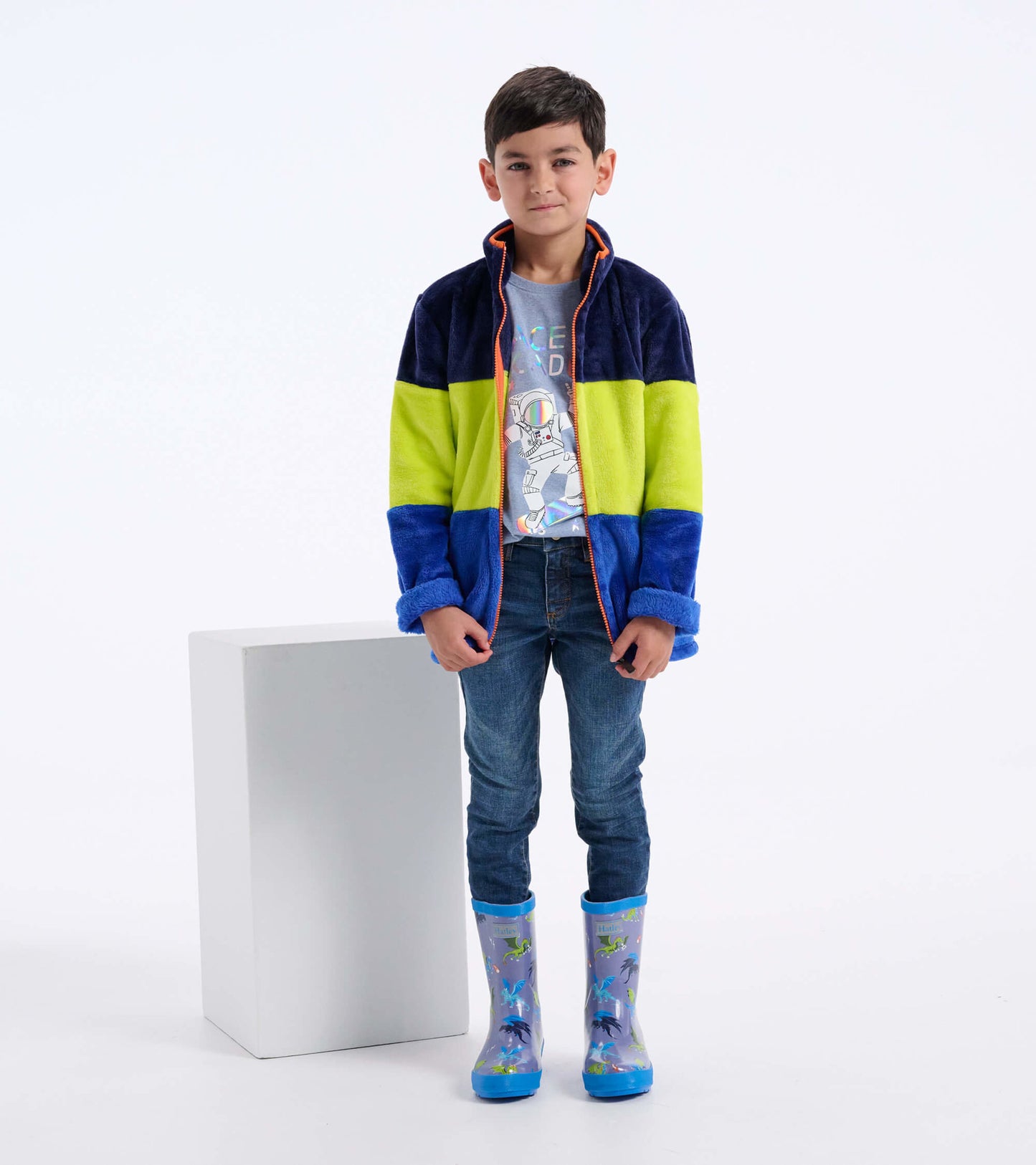 Kids Blue & Green Fleece Jacket