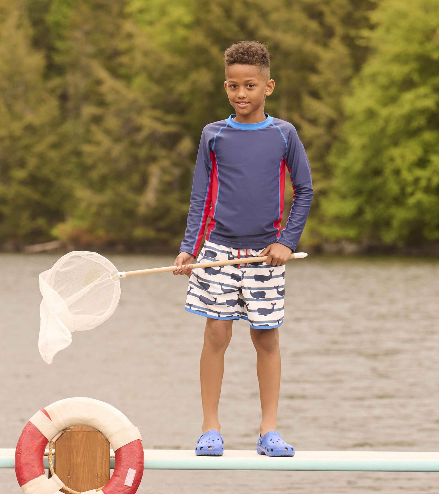 Boys Nautical Whale Swim Shorts