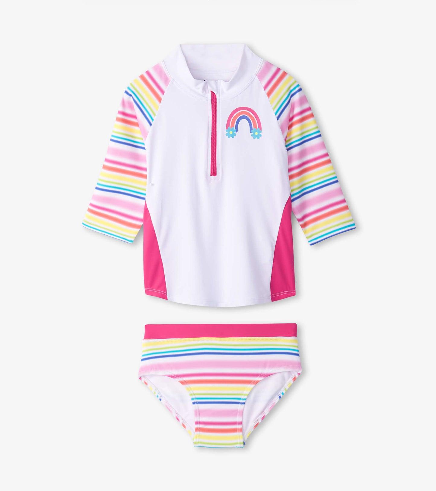 Girls Dazzling Stripes Two-Piece Rashguard Set