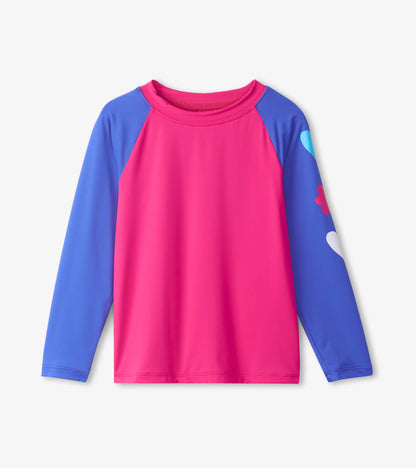 Girls Fuschia Purple Long Sleeve Rashguard