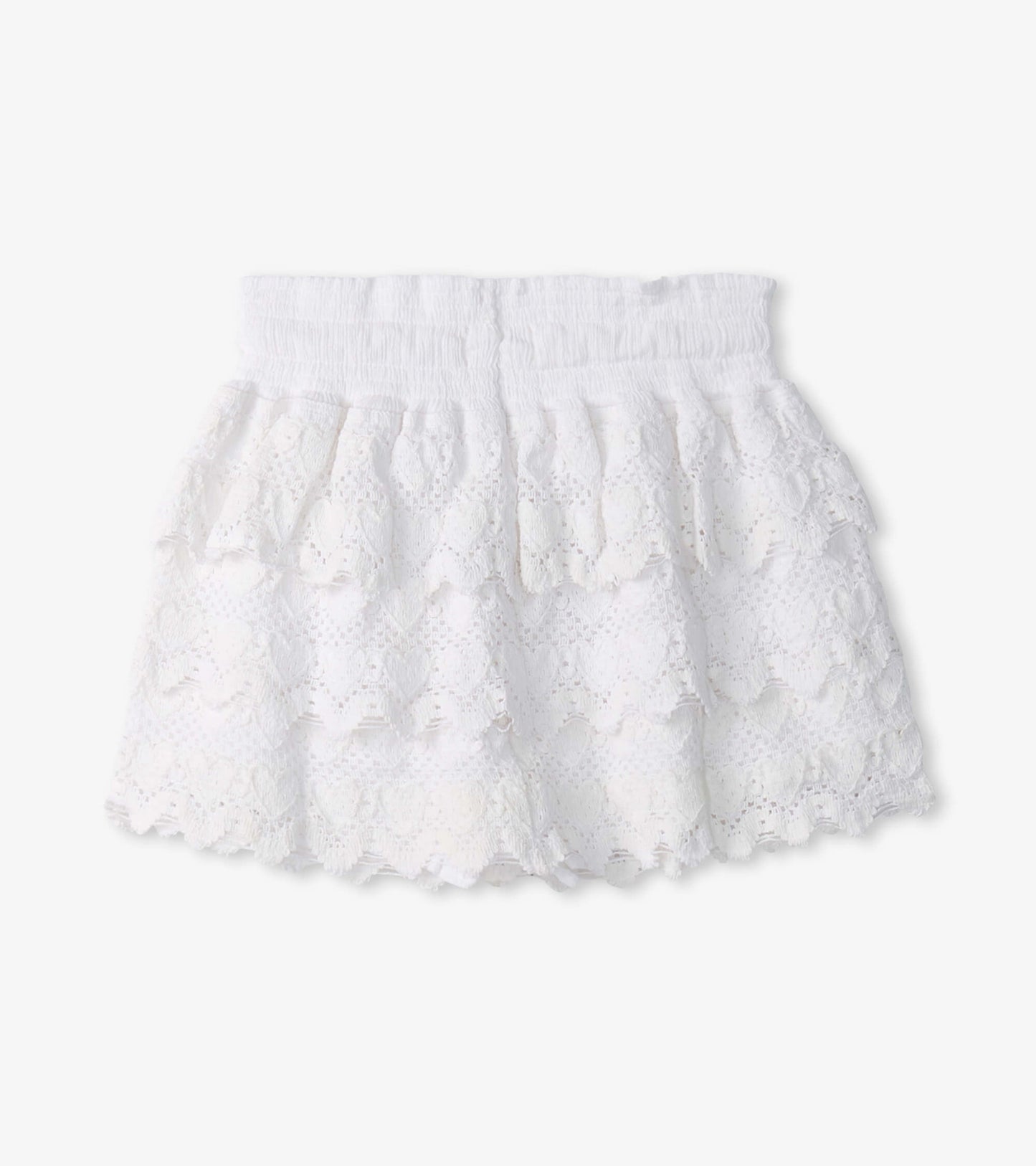 Girls White Hearts Floaty Skort