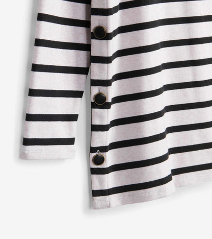 Ali Breton Top - Cream Melange Stripes