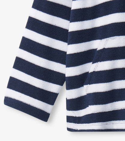 Boys Deep Sea Stripes Terry Pullover Hoodie