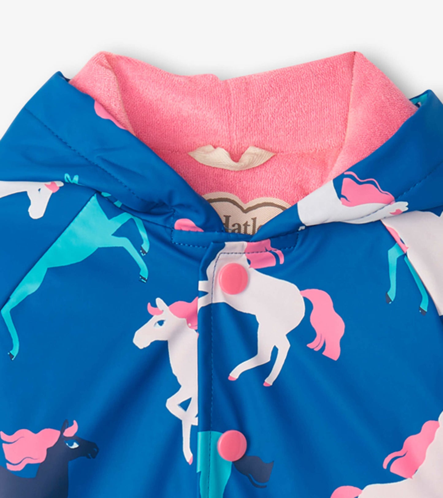 Prancing Horses Colour Changing Terry Lined Baby Rain Jacket