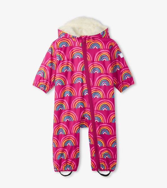 Rainy Rainbows Sherpa Lined Baby Rain Suit