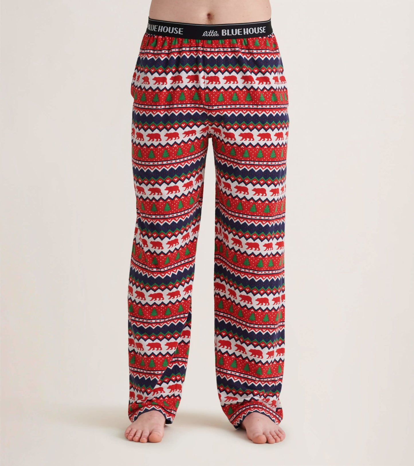 Men's Fair Isle Bear Jersey Pajama Pants