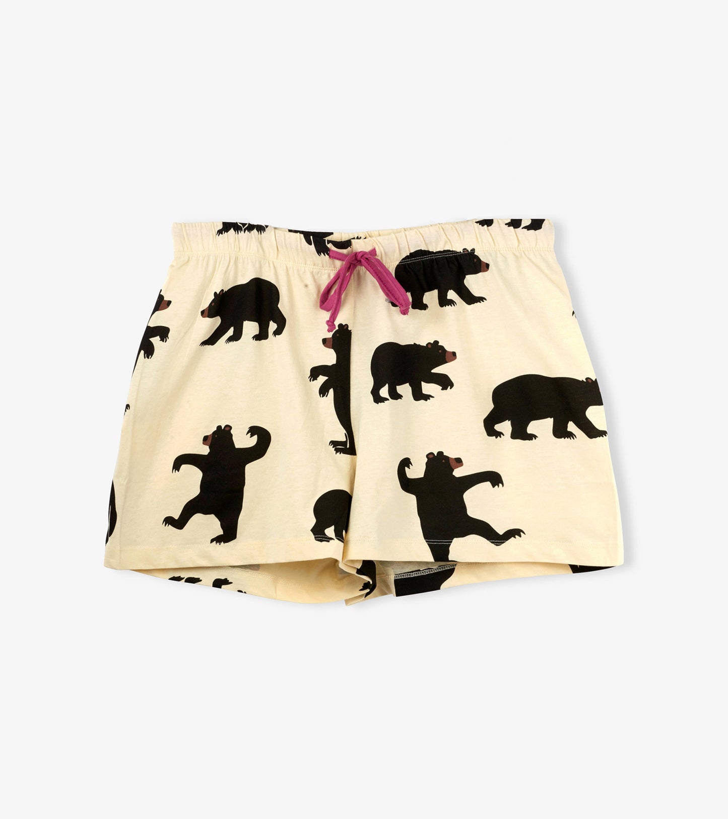 Black Bears on Natural Women's Sleep Shorts