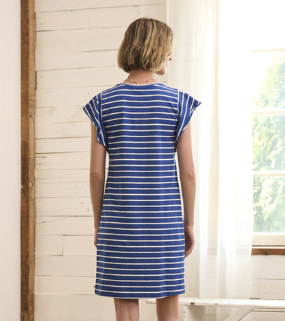 Carlie Dress - Blue Quartz Stripes