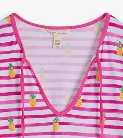 Women's Pineapple Stripes Seaside Beach Dress