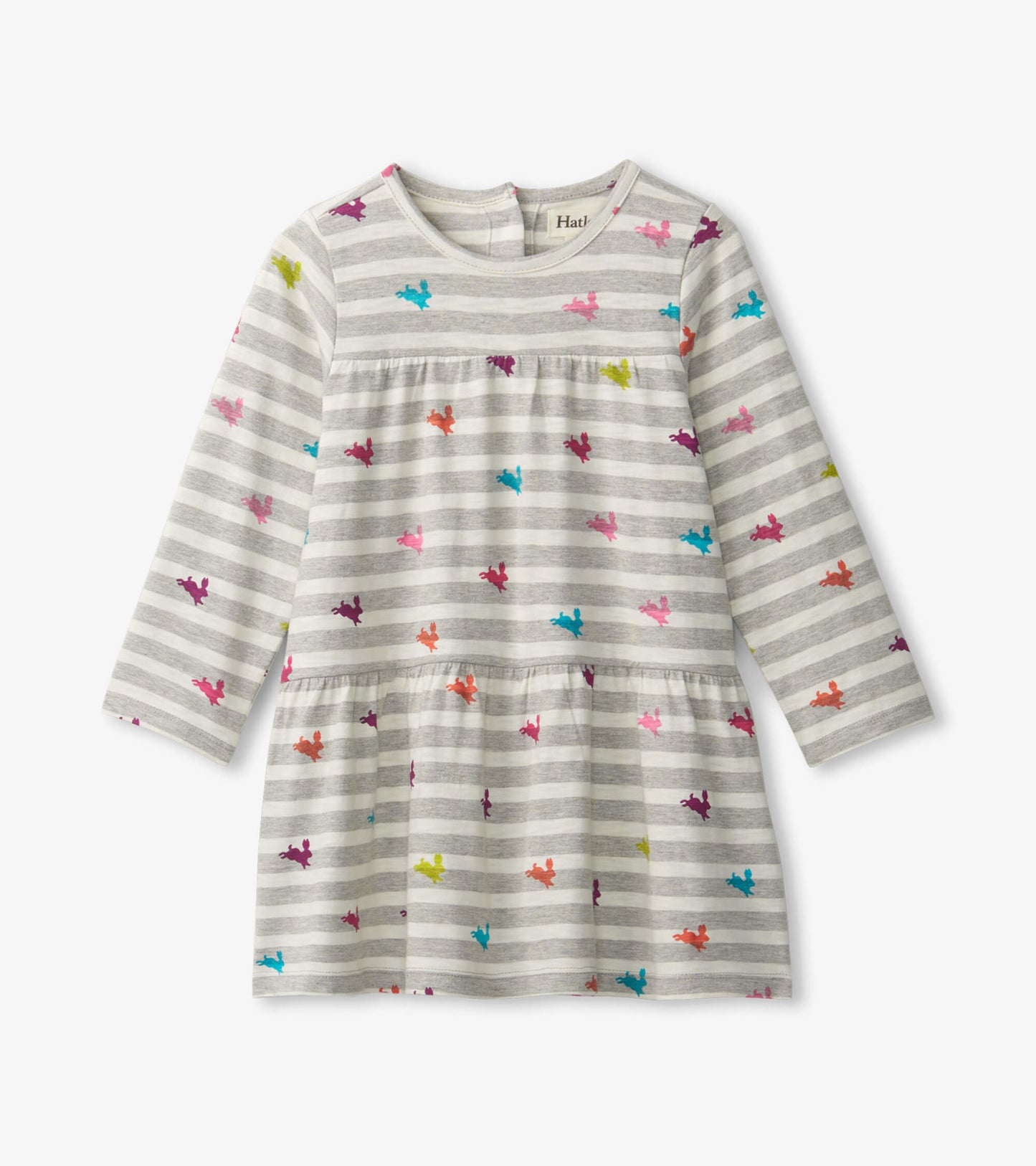 Rainbow Bunnies Tiered Dress