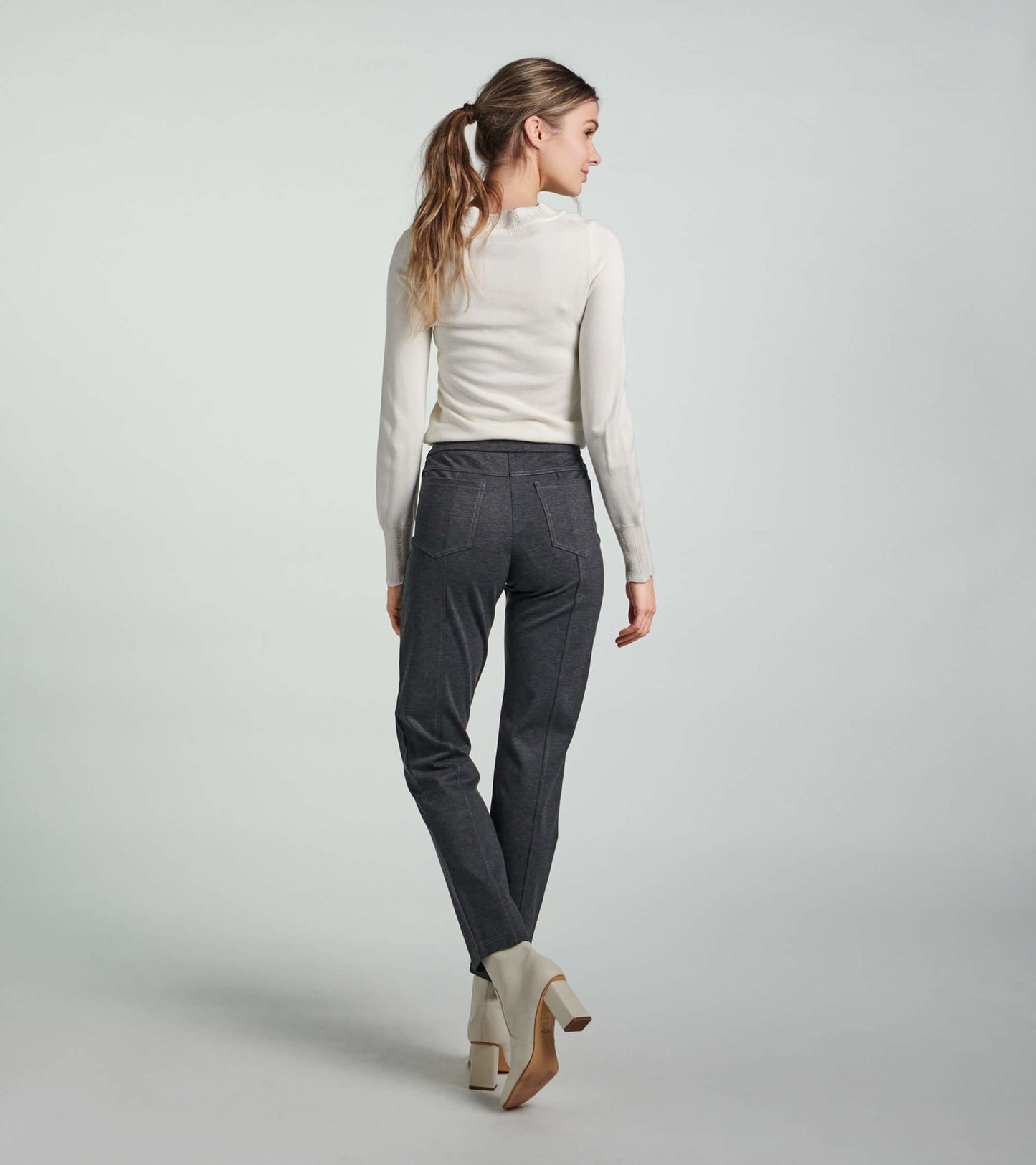 Kate Ponte Pants - Charcoal