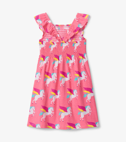 Graphic Pegasus Smocked Dress