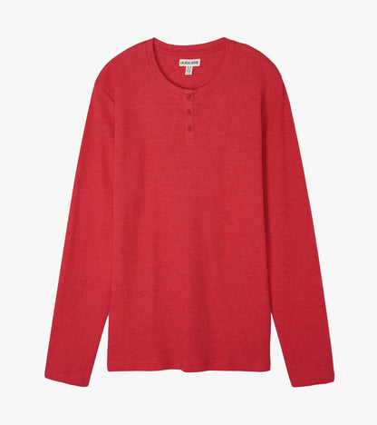 Men's Holiday Red Waffle Henley