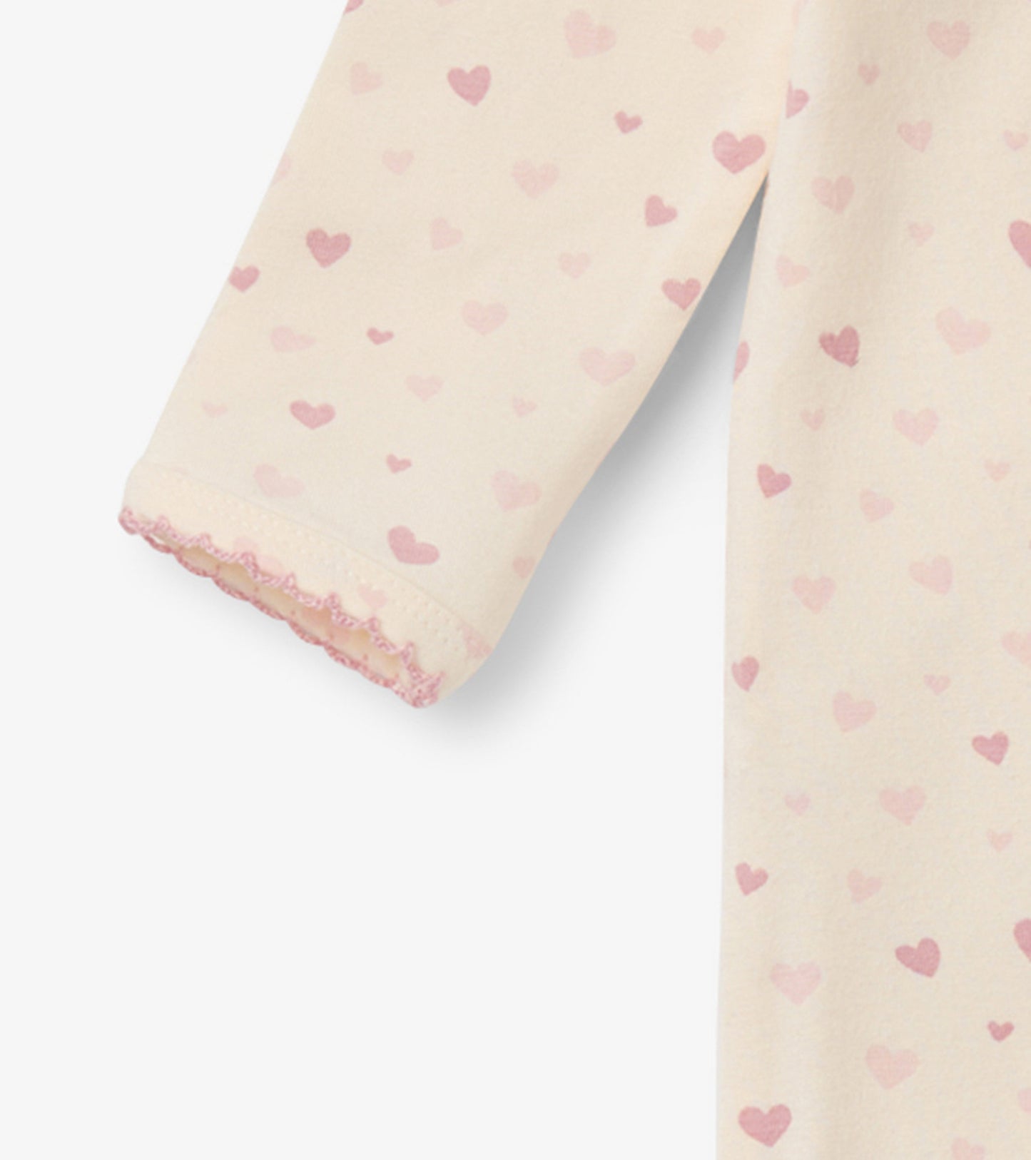 Pretty Hearts Newborn Ruffle Footed Sleeper