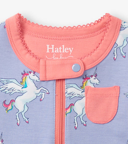 Baby Girls Rainbow Unicorn Footed Sleeper