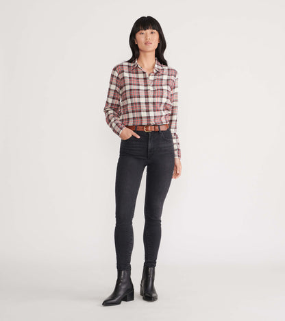 Cream Plaid Women's Heritage Flannel Shirt