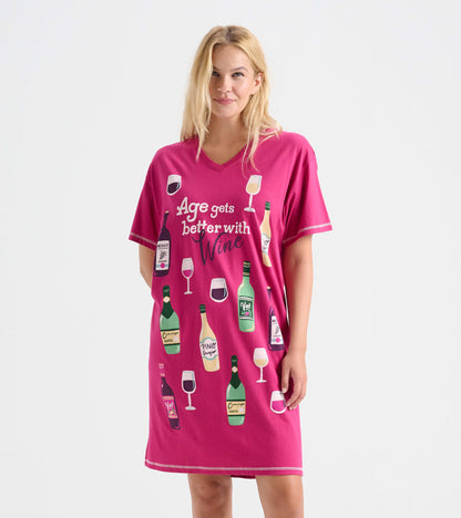 Age Gets Better with Wine Women's Sleepshirt