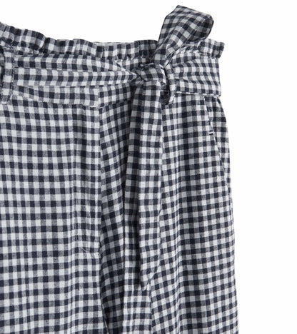 Paper Bag Pants - Navy Gingham