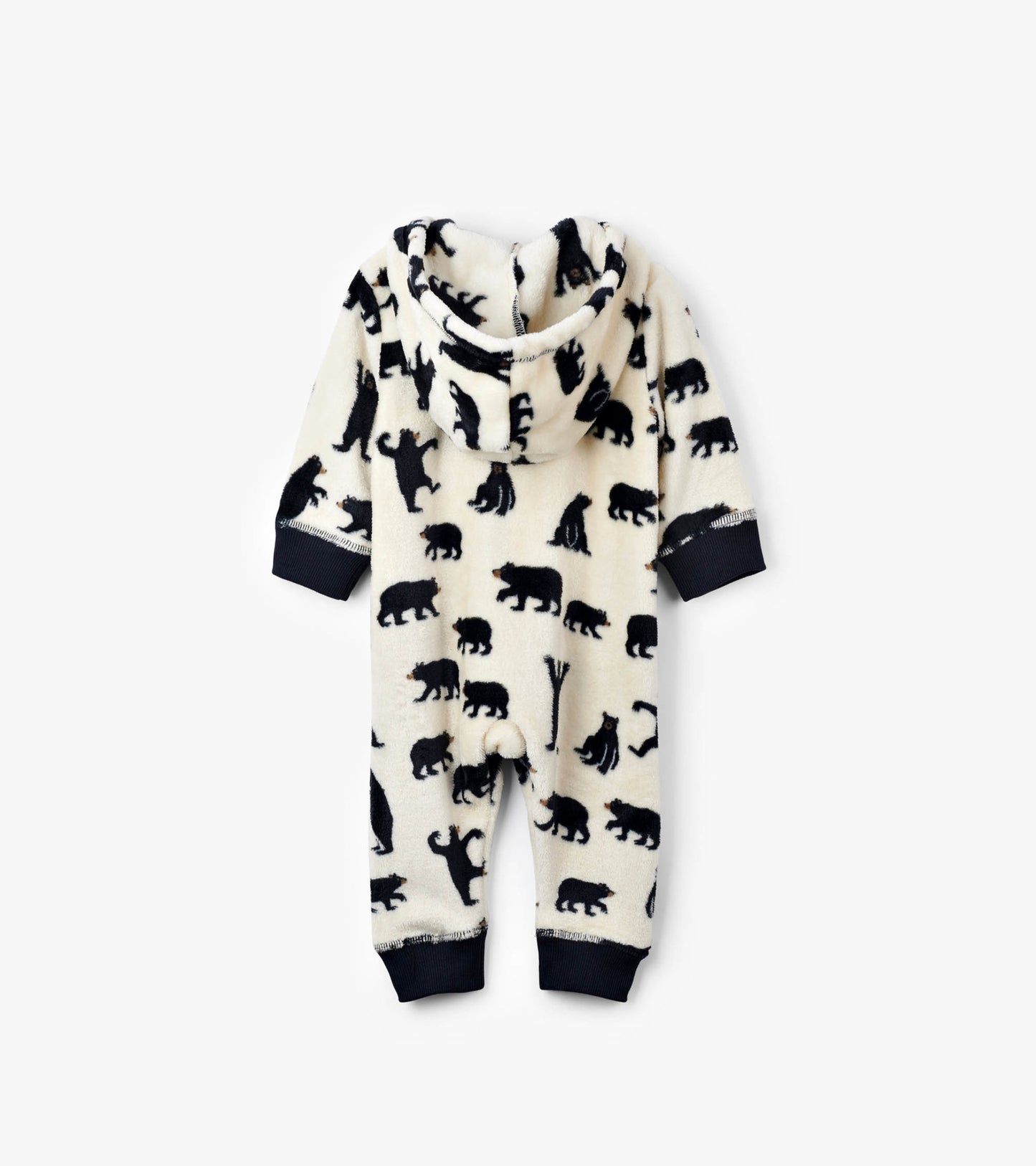 Baby Black Bears Hooded Fleece Jumpsuit