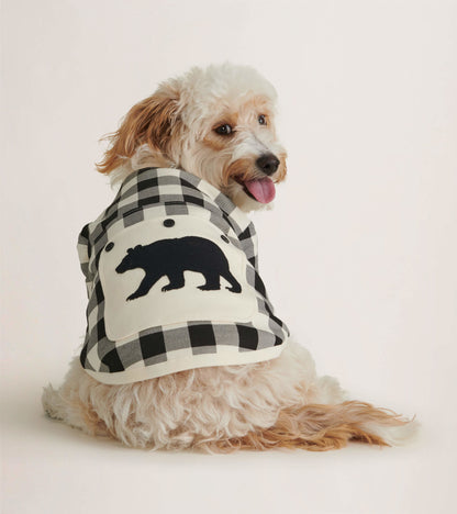 Cream Plaid Dog Tee