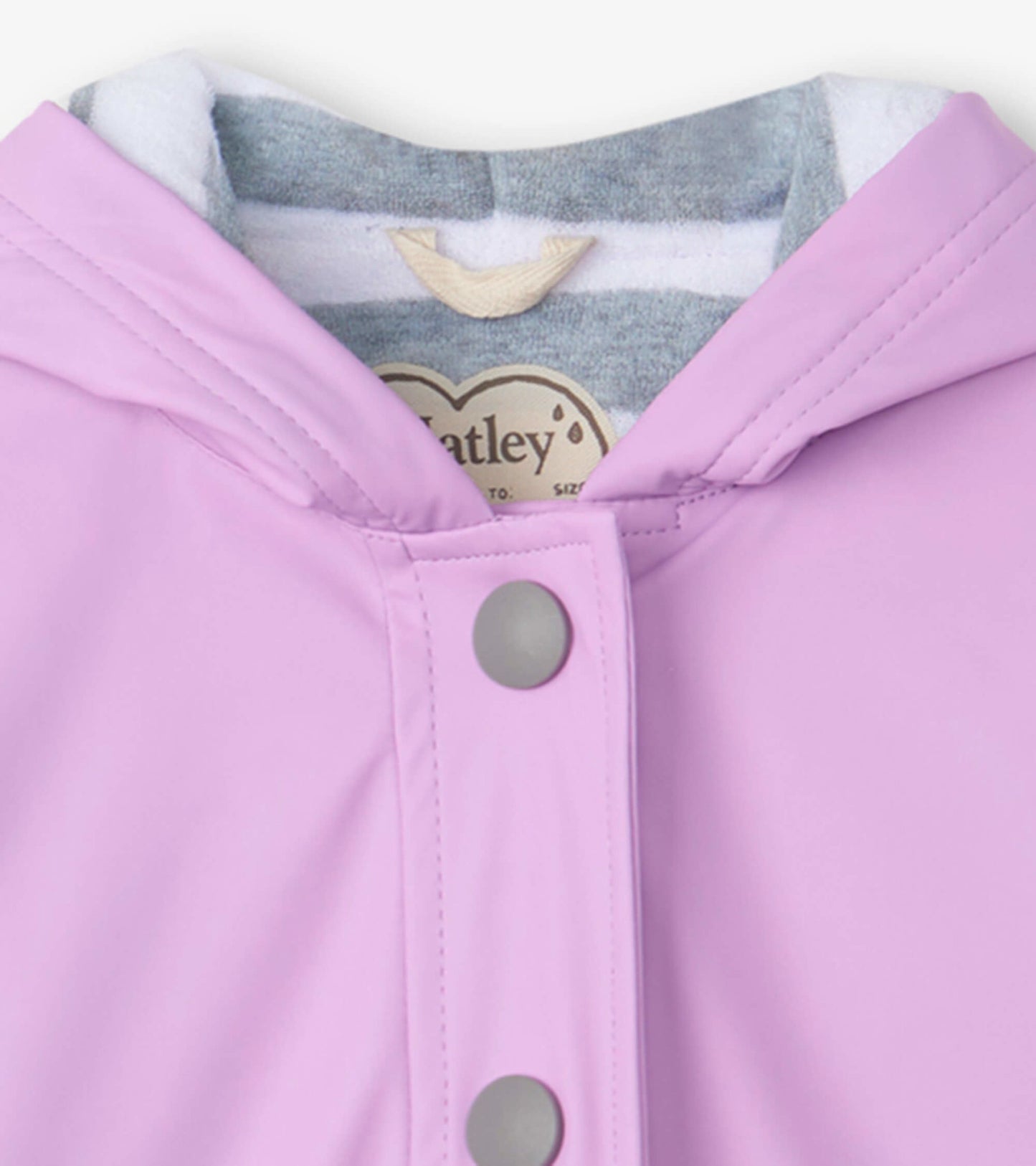 Girls Lilac Button-Up Rain Jacket